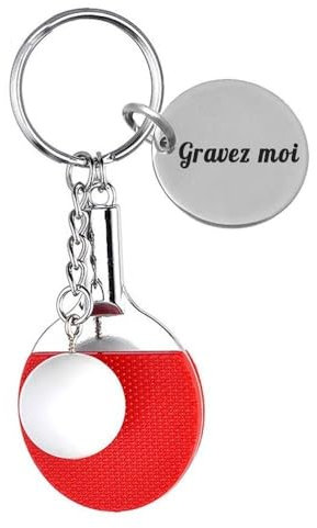 Porte-clés Raquette De Ping-pong Tennis De Table Gravure Personnalisée Sur Médaille