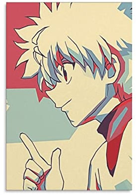 Anime Killua HxH Retro-Kunst-Poster, Leinwand-Poster, Wandkunst, Dekordruck, Bild für Wohnzimmer, Schlafzimmer, Dekoration, 20 x 30 cm