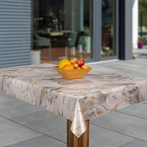 Wachstuch-Tischdecke Wachstischdecke Tischwäsche Abwaschbar Wachstuchdecke, Muster:Sand Sahara beige braun, Größe:100x140