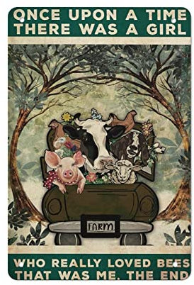 There Was A Girl Who Really Loved Bees Poster, Retro-Metallblechschild, Poster, Outdoor, Garten, Heimdekoration, Platte, Küche, Eisen, Malerei, Pub, Café, Mann, Höhle, Wanddekoration, Aluminiumschild