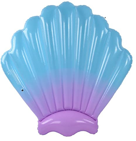 Lit flottant à eau, chaise longue gonflable pour piscine, 140 x 140 cm, radeau de piscine en PVC en forme de coquille, jouet amusant pour la plage, le lac, le bord de mer, le camping, la piscine et