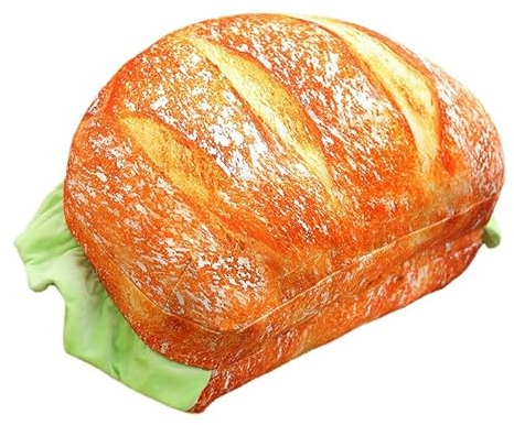 Trayosin Cartoon Burger Kissen Sofa Lendenkissen Hamburger Lebensmittel 3D Kreative Lebensmittel Realistische Weiche Gefüllte Hamburger Plüsch Kissen Geschenk (Brot35*55cm)