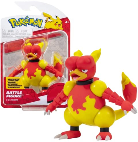 Pokémon Pokemon Figuren Magmar – 8 cm Kampffiguren - Neue 2023 - Offiziell Lizenziert Pokemon Spielzeug