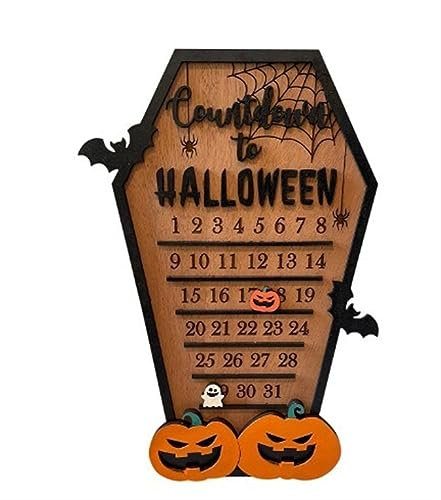 Halloween-Adventskalender, Holz-Countdown bis zur Weihnachtsdekoration, Horror-Ornamente, Geister-Design, for die Party-Dekoration im Innenbereich