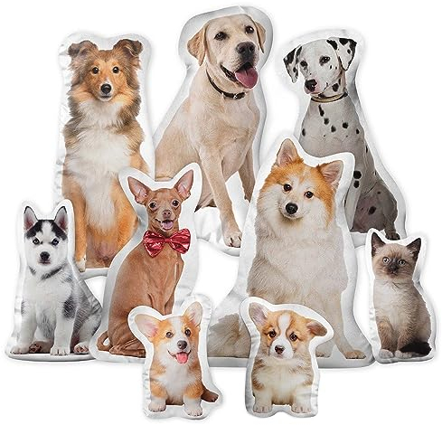 Easycosy personalisiertes 3D Katze Hund Kissen mit Foto als FOTOGESCHENK, Doppelseitige Bedruckte Tierkissen mit Multi-Size (mit Füllung), als Geschenke zum Weihnachten Geburtstag, Valentinstag