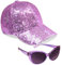 CityComfort Baseball Cap Mädchen, 2er-Set Verstellbarer Basecap & UV-Schutz Sonnenbrille Kinder - Geschenke für Mädchen (Violett)
