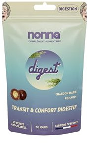NONNA LAB - Digest - Facilite La Digestion - Compléments Alimentaires- Confort Digestif au naturel - Cure 1 mois - 30 Perles Chocolatées - Made in France