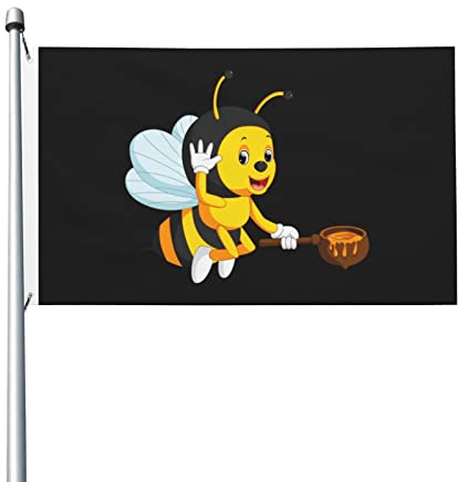 Bannerfahnen Coole Kleine Biene Fahne Langlebig Dekorative Fahnen Verblassen Beständig Garten Fahnen, Für Garten, Drinnen Und Draußen, 90x150cm