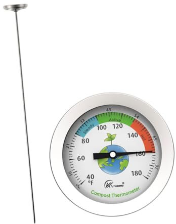 Toddmomy 1 Pc Thermomètre De Sol Numérique Sol De Compostage Détecteur De Compost De Cadran Acier Inoxydable Plante Extérieur