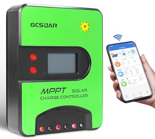 GCSOAR 30A MPPT Solarladeregler 12V/24V Auto PV<100V(WiFi) | Integriertes WLAN, App-Steuerung nur auf Englisch, Fernzugriff ohne Entfernungsbegrenzung.