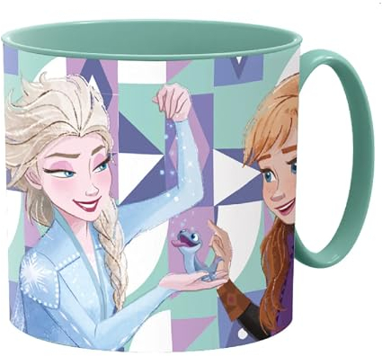 Golddunes Cartoon Kids Character Cute Mini Tiny Mug 265ML Drinking Re-Usable Plastic Cup Microwave Safe 7.5cm x 7.5cm (Frozen White)
