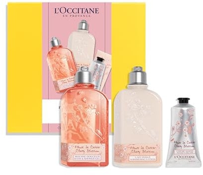 L'OCCITANE Cherry Blossom Bath and Body Care Set | Floral Scent | Vegan & 93% Readily Biodegradable | Luxury Bath & Body Gift Set for All Skin Types | Amazon Exclusive Premium Beauty Kit for Women