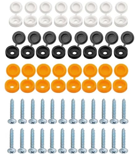 48 PCS Car Number Plate Fixings - Screws and Caps