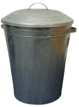 Novostyl Small Medium Large Extra Large Galvanised Steel Metal Dustbin Kitchen House Garden Storage Unit Bin (60L Metal Bin)