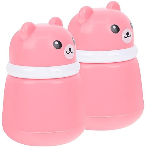 Healeved Baby Powder Puff Container 2pcs Pink Portable Talcum Powder Box Puff for Newborns Travel and Baby Care Storage Case