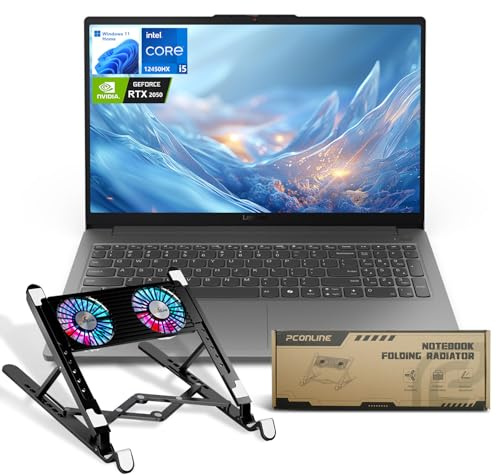 Lenovo LOQ Ordinateur portable de jeu alimenté par l'IA, 15,6 FHD 144 Hz, Intel i5-12450HX, NVIDIA GeForce RTX 2050, 32 Go de RAM DDR5, SSD de 1 To, pavé tactile, ensemble avec radiateur pliable PCO