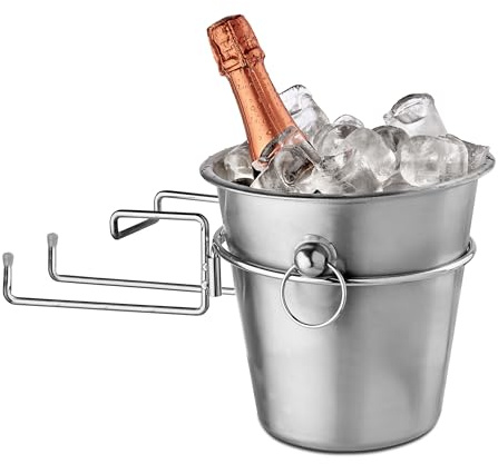 TIENDA EURASIA Ice Cube Tray Holder | Metal Material (Stainless Steel: 304) | Silver Colour | Measures 20 x 20 x 8.5 cm and Assembled 36 x 19.5 x 8.7 cm | Round Shape | Easy Installation