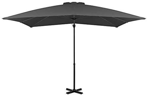 Eleganz Ampelschirm 250x250 cm Anthrazit mit Aluminium-Mast – UV-Schutz, wetterfestes Gewebe mit PA-Beschichtung – Ideal für Garten, Terrasse und Balkon