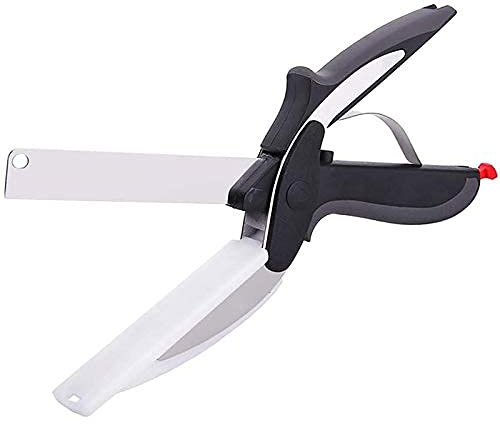 Prettiee Kitchen Scissors,Kitchen Shears Kitchen Stainless Steel Food with Cutting Board Food Chopper Scissor Vegetable Slicer