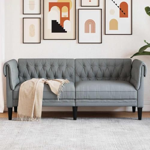 ROMHZKS 2-Sitzer Chesterfield Sofa aus strapazierfähigem Stoff mit gepolsterten Armlehnen und Rückenlehne für Wohnzimmer, atmungsaktiv und langlebig, klassisches Design, stabile