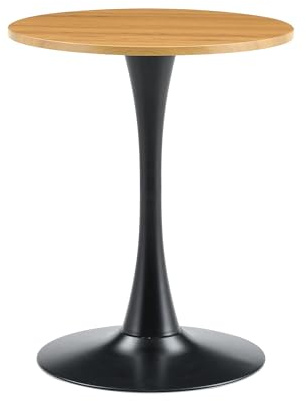 JUFU Beistelltisch rund, Couchtisch rund φ 60 x H 72cm, Sofatisch Kaffeetisch, Kleiner Tisch mit Metallgestell für Couch Sofa Bett (Walnuss)