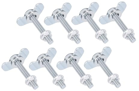 Yechiry Rostfreie L-Passform für Schienenbolzenbefestigung, Langlebige Spannschraube für LKW-Anhänger, 8-teiliges Set (Silver)