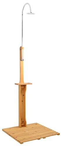 Lumanois Ducha de jardín de Madera, Casa y jardín Piscina y SPA Accesorios para Piscinas y SPA, Marrón, 7.2kg