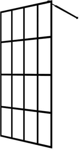 Fengshui Paroi de douche Walk-in 80 x 195 cm en verre de sécurité mat | Verre de 5 mm, cadre en aluminium, profil réglable, lot de 4, nettoyage facile