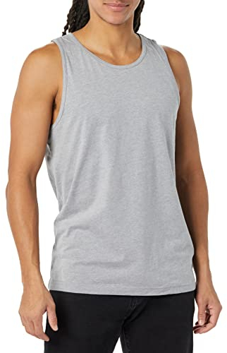 Amazon Essentials Herren Tanktop, Normale Passform, Hellgrau Meliert, XL