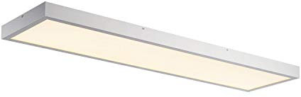 SLV PANEL 1200x300mm LED Indoor Deckenaufbauleuchte, 3000K, silbergrau