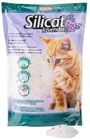 Padovan Hygienic Silicon Crystal Cat Litter Tray - Lavender Scented - Long Lasting - 5 litres