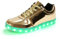 Padgene Damen Herren LED leuchtet Turnschuhe High Top Blinken Trainer USB Ladekabel Spitze bis Paare Schuhe, Gold, 39 EU