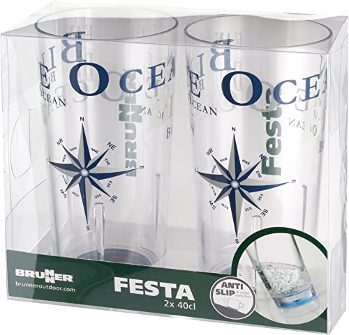 Brunner Trinkglas Festa Blue Ocean, 1 Stück (1er Pack)