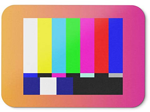 BLAK TEE Television Channel Offline Screen Mouse Pad 18 x 22 cm in 3 Colours Pink Yellow