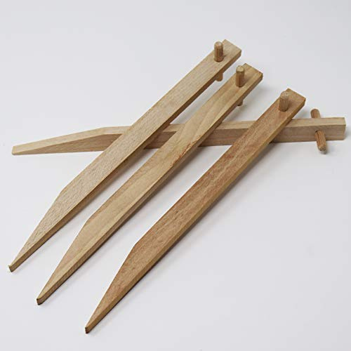 Aquagart Erdanker aus Buchenholz I Holz Bodenanker Holzpﬂock für Jute-Gewebe Böschungsmatte Ufermatte Kokos-Gewebematte I Befestigungspﬂöcke Länge 30 cm I Holzanker mit Querdübel (20)