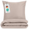 Blumtal Housse de Couette 240x220 + taie d'oreiller 40x80cm- Parure de lit 240x220 certifié Oeko-TEX -Taupe