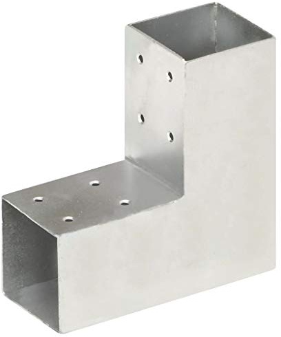 vidaXL Pfostenverbinder L-Form 2 Hülsen Balkenschuh Holzverbinder Eckverbinder Pfostenecke Balken Verbinder Feuerverzinkt Verzinktes Metall 71x71mm