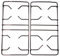 Griglie Franke per piano cottura 4 fuochi cucina a gas no originale 133.0042.152 e 133.0042.151 DOH 64S, PCC 4 (45.3x22.7 Coppia griglie 45.5x24 e GRG609 GRG315)