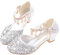 YOGLY Mädchen Prinzessin Schuhe Glitzer Sandalen Flamenco Schuhe Kinder Partei Ballerina Kristall Schuhe Hochzeitsschuhe Karneval Verkleidung Party Kostümschuhe EU33