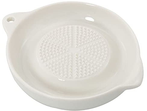 ZRM&E Porcelain Grater Plate White Ceramic Multipurpose Grinder Plate Burnishing Machine for Fruits Vegetables Ginger Garlic Onion