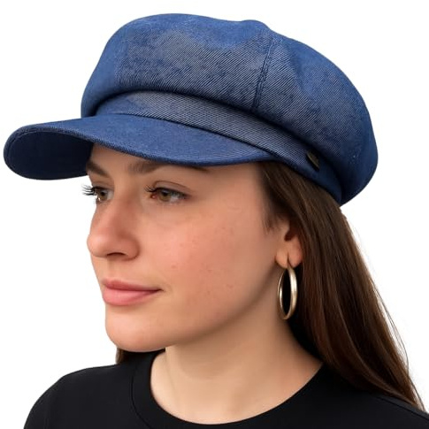 CRAGGI Damen Denim Baker Boy Cap Blau 56-60cm