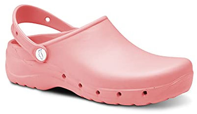 FELIZ CAMINAR Zuecos Sanitarios Flotantes (Coral 39) / con Correa Unisex Antideslizantes y Cómodos para Hombre y Mujer | Cocina, Sanidad, Hostelería