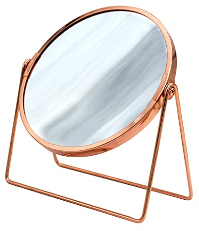 RIDDER Schminkspiegel, Kosmetikspiegel, Standspiegel Summer, kupfer / roségold, mit 5x Vergrößerung, handlich | modern