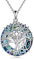 YFN 40th Geburtstag Geschenke für Frauen Sterling Silber Anhänger Baum des Lebens Blau Kristall Halskette Schmuck für Mama Oma