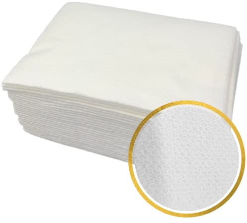DSTOCK60 - 150 Airlaid Friseurhandtücher, Waffelmuster, Weiß, 76 x 42 cm, extrem saugfähig und weich, speziell für Friseure – Premium-Qualität, hergestellt in Frankreich