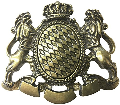 BELTINGER Gürtelschnalle Löwen mit Krone XXL 4,0 cm | Buckle Wechselschließe Gürtelschließe 40mm Massiv | Altmessing