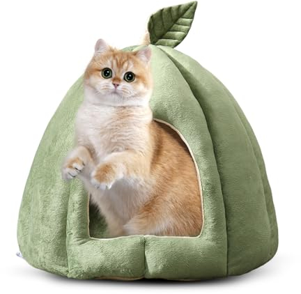 PETCUTE Katzenhöhle Katzenbett für große Katzen,Waschbar Haustierhöhle Katzenkorb für Katzen und Hunde, Hundebett mit Waschbarem Kissen,Warme Katzenhaus Haustierbett mit rutschfeste Unterseite