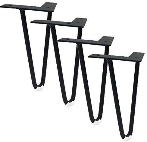 FALIYORS Set mit 4 Metallfüßen, Möbelbeinen für Tisch, Betten, Schränke, Sofa, Couch, Schreibtisch, Hockerbeine, Haarnadel-Design, Möbelerhöhung, Zubehör, Ersatz mit Schrauben im Lieferumfa