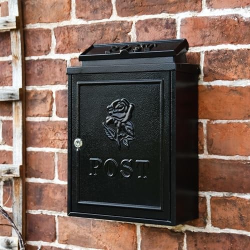 Black Rose Wall Mounted Post Box