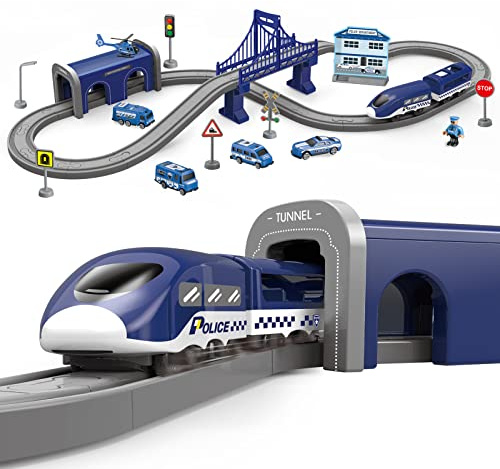 Wdmiya Train Sets for Toddlers, 66 Pcs Trains Toy with Battery Operated